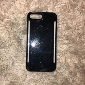 Black glitter iPhone 8+ LuMee case